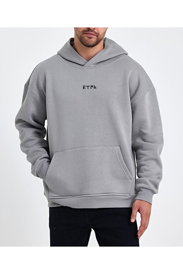 Turkish Printed Oversize Hooded Sweatshirt Hoodie