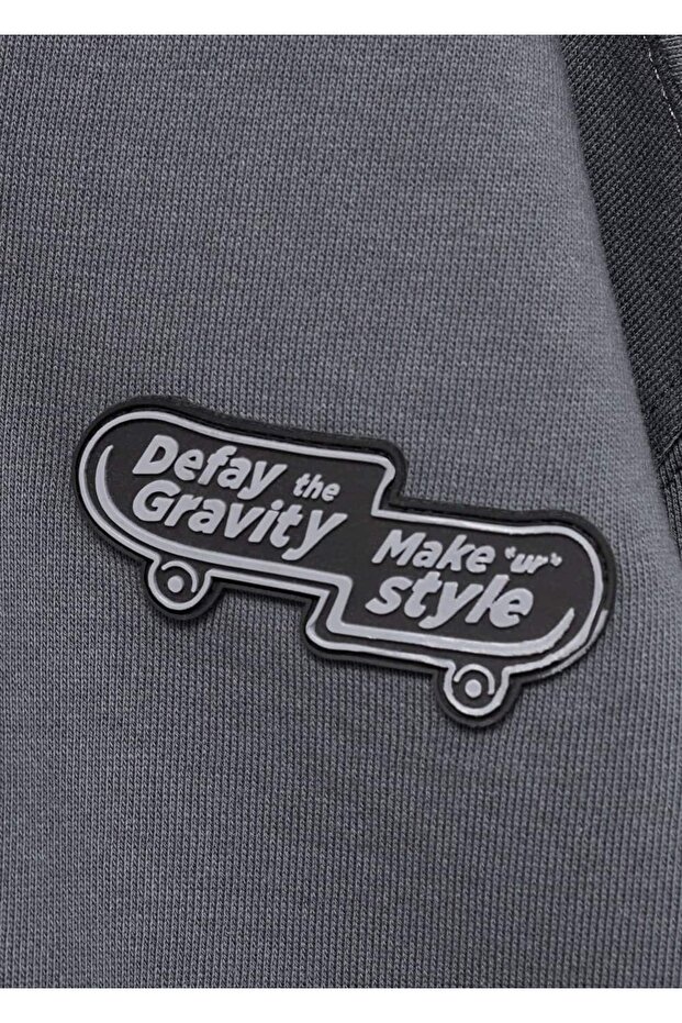 Desenli pamuklu sweatshirt - 5