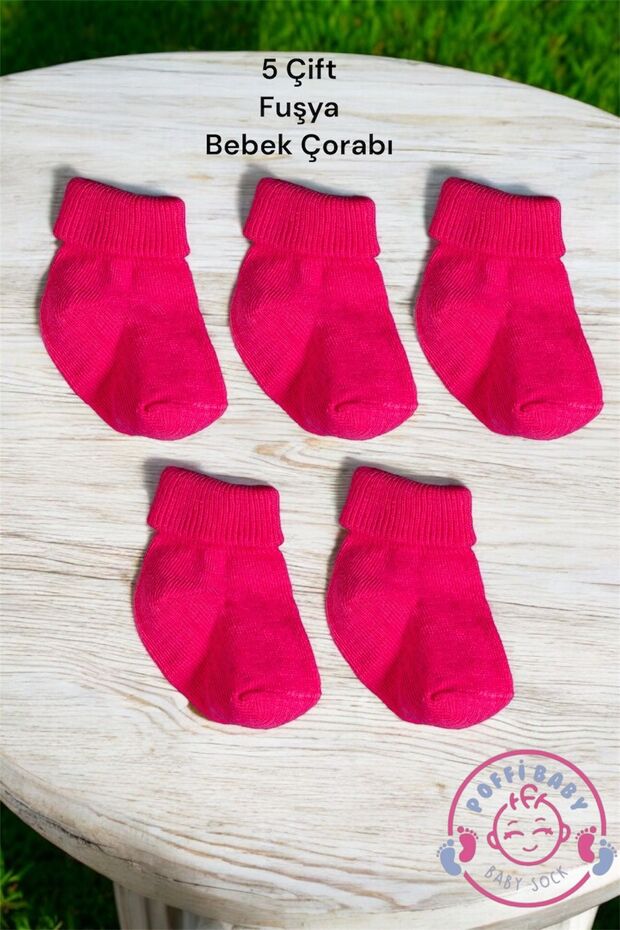 Organic Cotton Unisex 5-Piece Premium Newborn Baby Socks