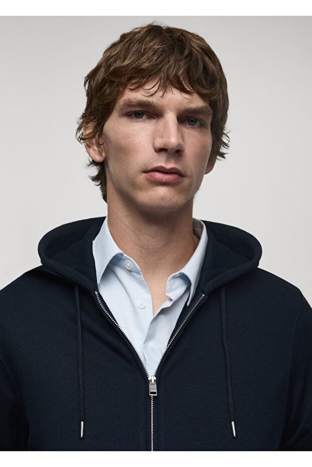 Fermuarlı pamuklu kapüşonlu - 8