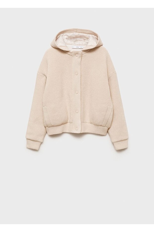 Kapüşonlu triko ceket - 3