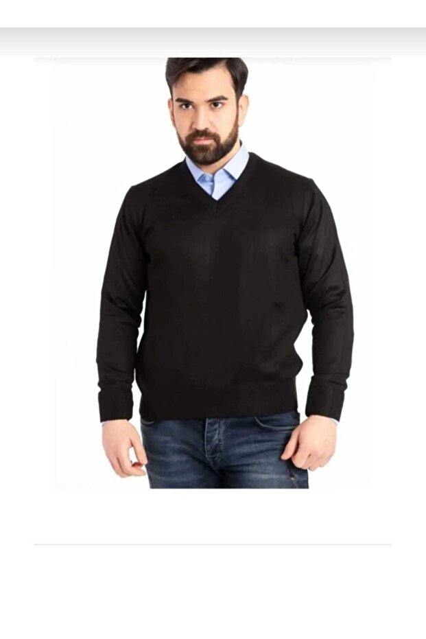 Men's Thin Wool Knitwear Knitted Regular Dad V-Neck Sweater...