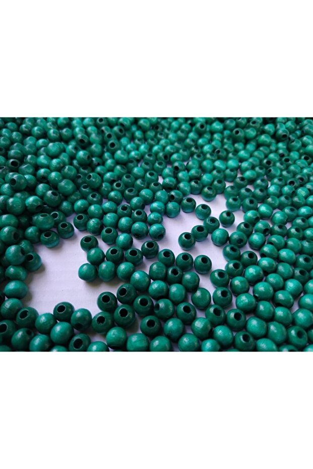 Petrol Green Wooden Beads 10 mm 100 g (Average ± 250 - 300 Pieces)
