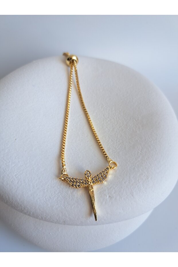 Gold Color Zircon Stone Angel Figured Bracelet