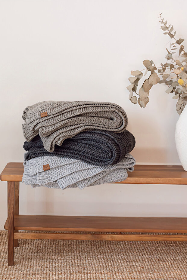 Shadow Örme Battaniye Haki 130x170 - 5