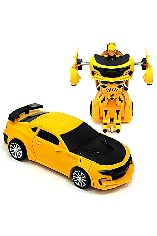 Car with Robot Yellow - 15 cm