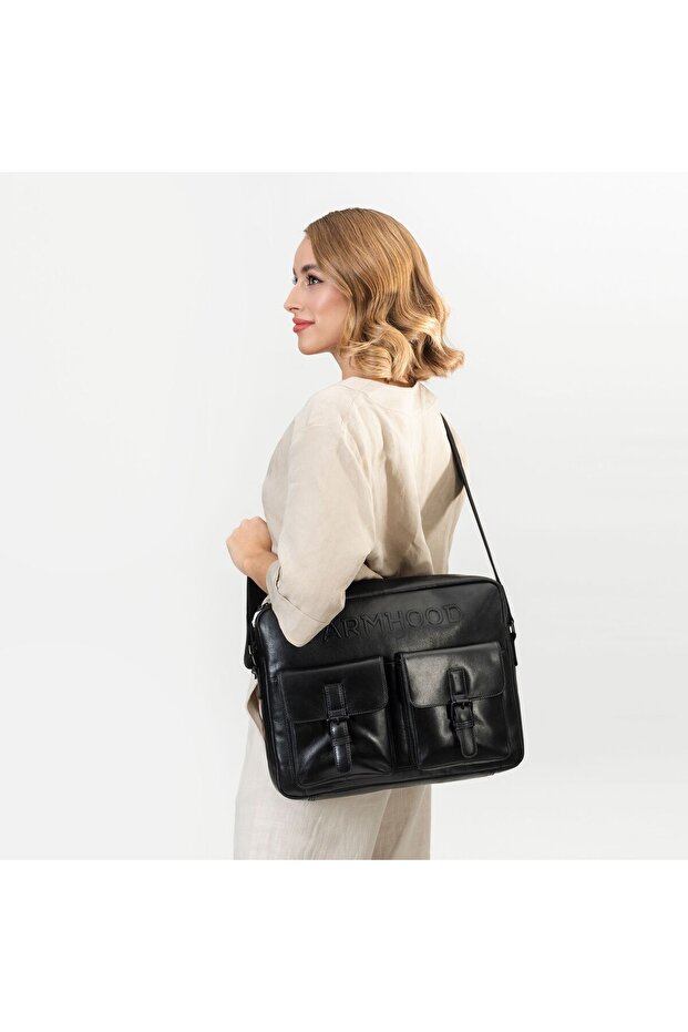 Memphis 38 cm Leder Messenger - Facial Computer Fach - 6