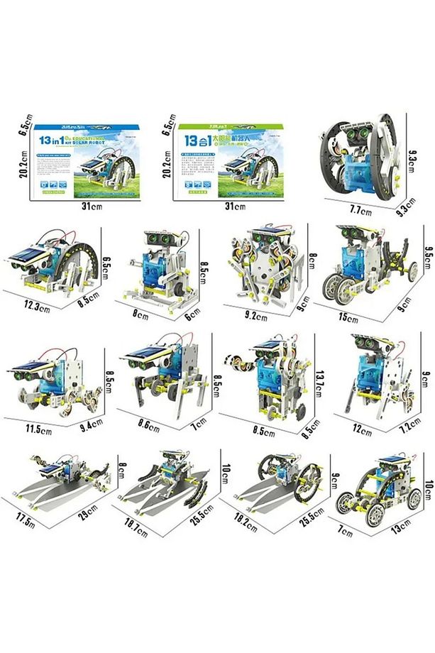 Solar Robot 13-in-1 Eğitici Bilim Kiti  Güneş Enerjisiyle Çalışan Kendin Yap Robot Bilim Kiti - 4