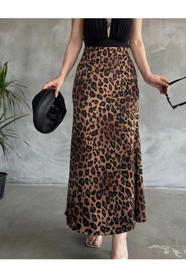 DESENLİ MİDİ ETEK LEOPARRr - 5