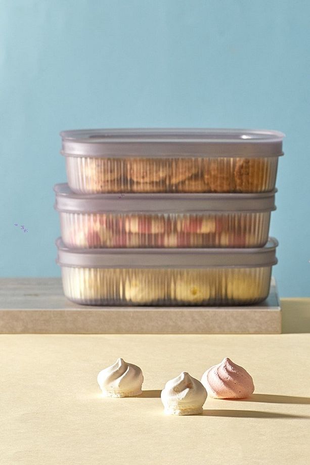 5'li Kapakıı Kahvaltılık Çerez Meyve Saklama Kutusu 600 ml Storage Çerezlik Peynir Zeytin Kabı - 2