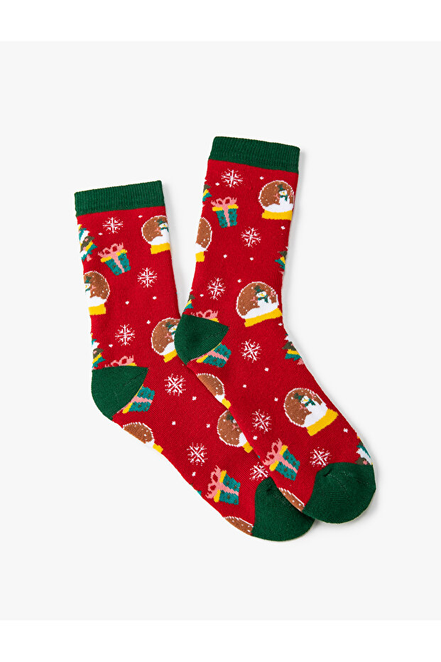 New Year's Stocking Towel Multi-Colored Patterned