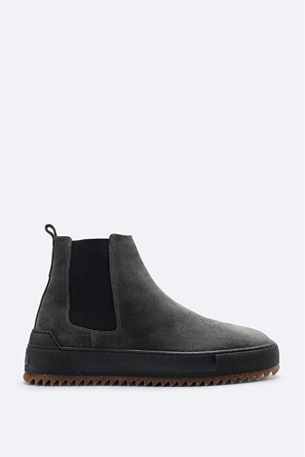 Erkek Antrasit %100 Süet Esnek Taban Hafif Chelsea Bot B008009 - 1
