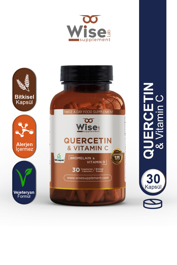 Quercetin, Bromelain Ve Vitamin C, Vitamin D 250mg 30 Bitkisel Kapsül - 1