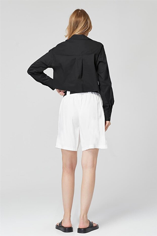 Bantlı Cepli Şort - 4