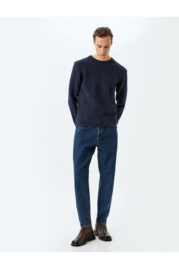 Crew Neck Viscose Blended Basic Winter Knitwear Sweater