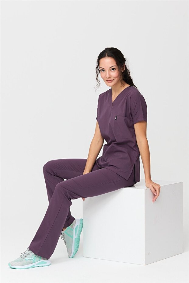 UltraLycra Spaniard - Stretch Fabric Doctor Nurse Scrubs Uniform Surgical Set (WOMEN), Rose