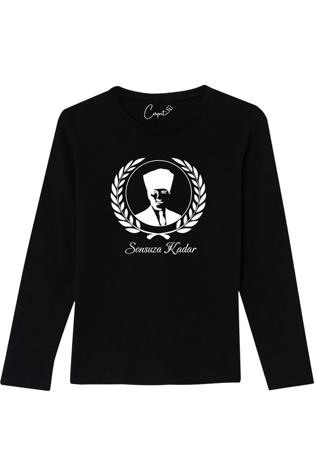 Unisex Cotton Lu White Ataturk Forever Printed Long Sleeve 10 November Children's T-Shirt