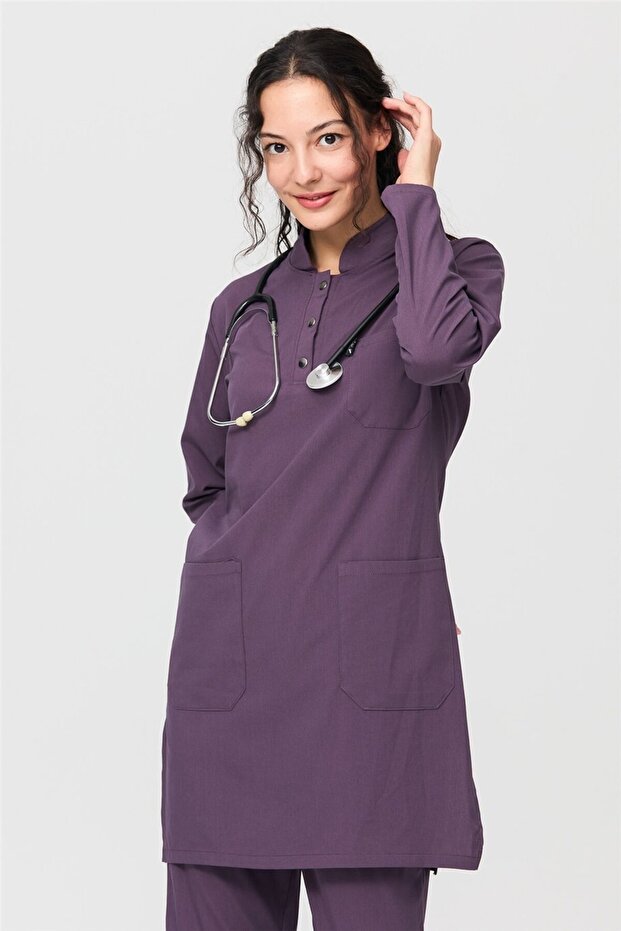 Ultralycra Modest - Lycra Doctor Nurse Hijab Uniform Set, Dusty Rose