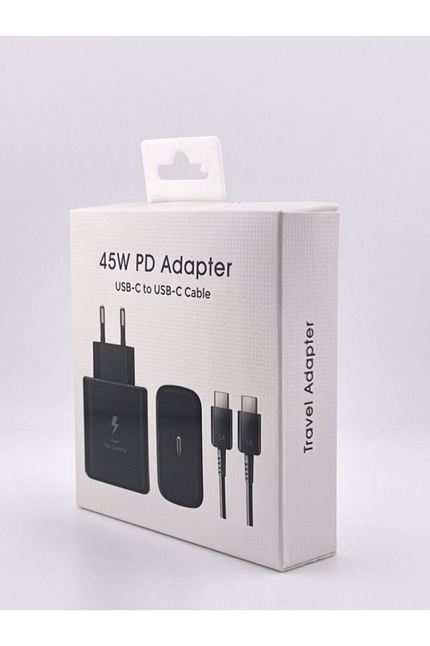 Coster Samsung Galaxy S23 Ultra Uyumlu 45 Watt Hızlı Şarji Aleti - Type-c Adaptör Ve Kablo - Siyah - 4