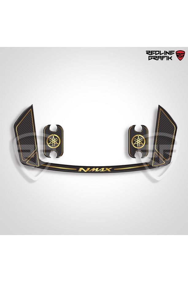 Yamaha Nmax Fren Hidrolik Kapak Koruyucu Pad Ve Gösterge Panel Çerçeve Stickeri 3d Gold - 2