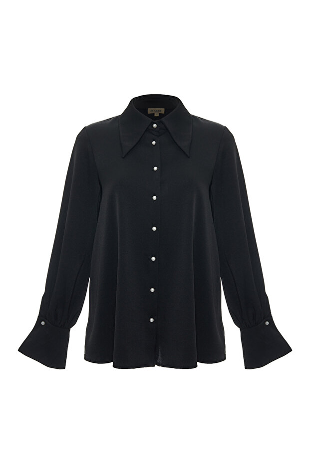 SİVRİ YAKALI BLUZ - 1