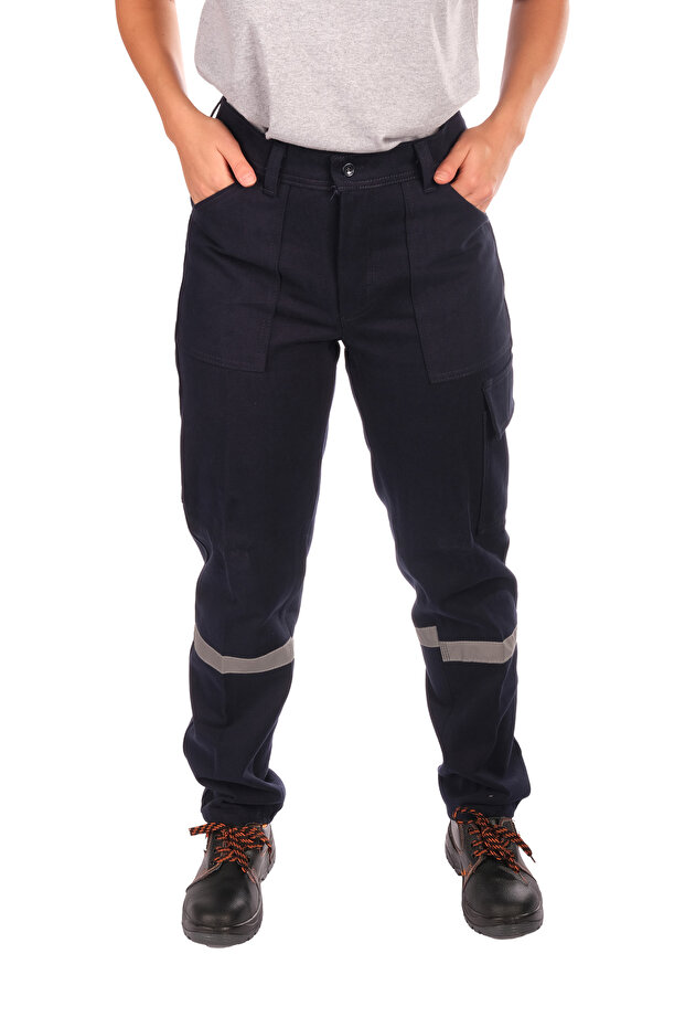 7/7 Gabardin Kışlık İşçi Pantolonu Tek Reflektörlü Kalın İş Pantolonu - 1
