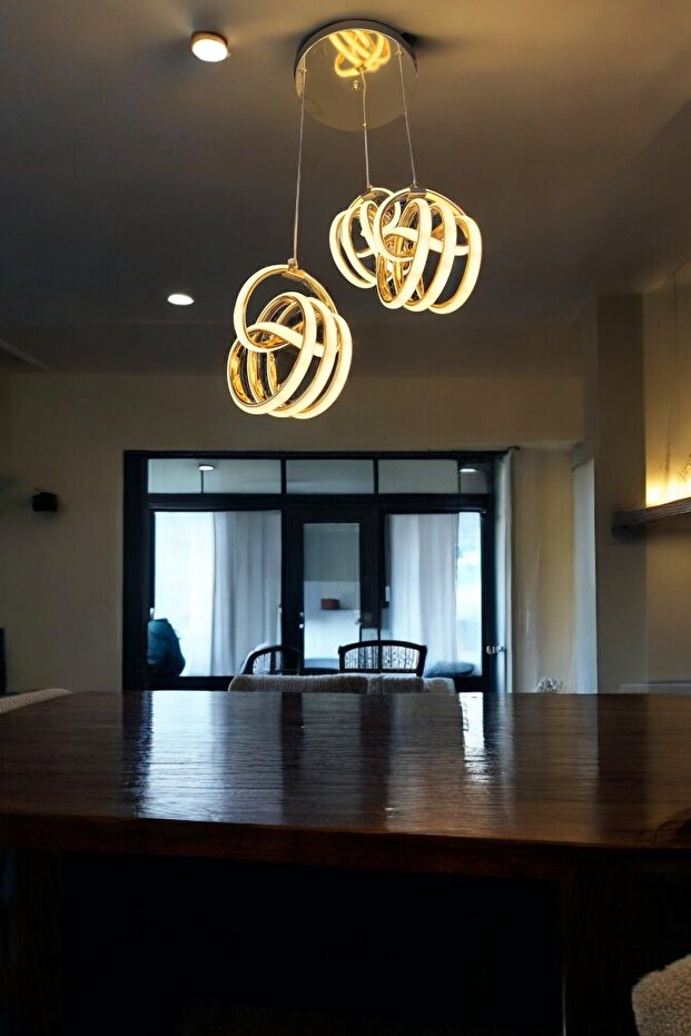 LÜKS İMZA 3LÜ SARKIT LED AVİZE - 4