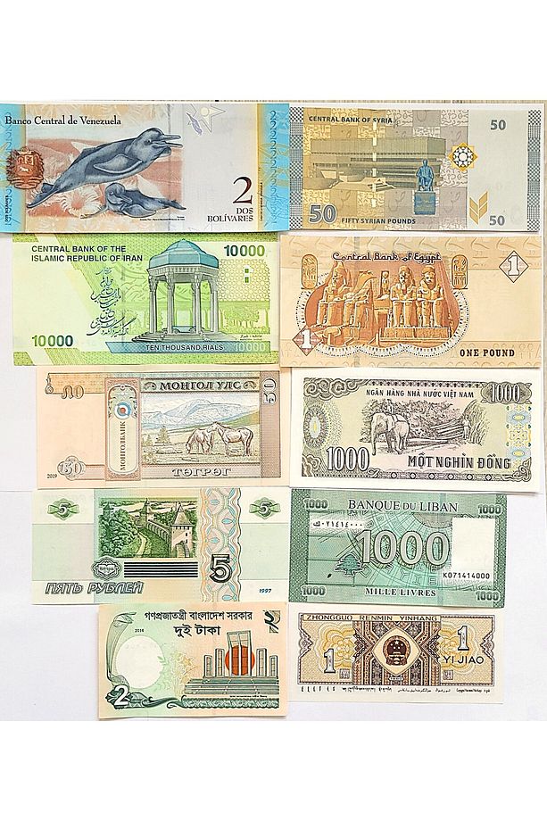 Dünya Ülkeleri Kağıt Banknot Seti, 10 Farklı Ülke Ve 20 Sayfa Para Albümü, Siyah Renk - 3