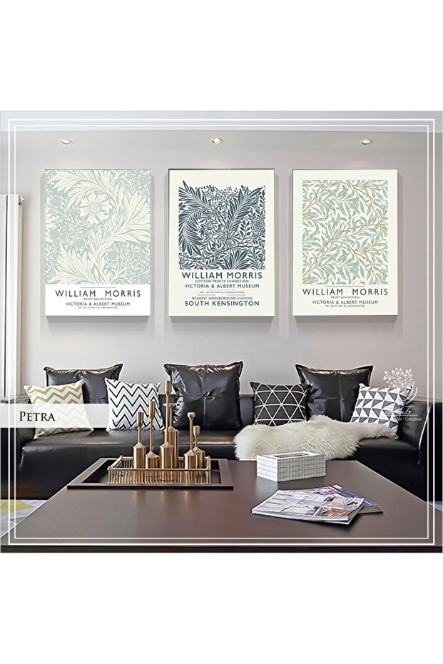 Metal Framed Real Glass Table Petra Set of 3