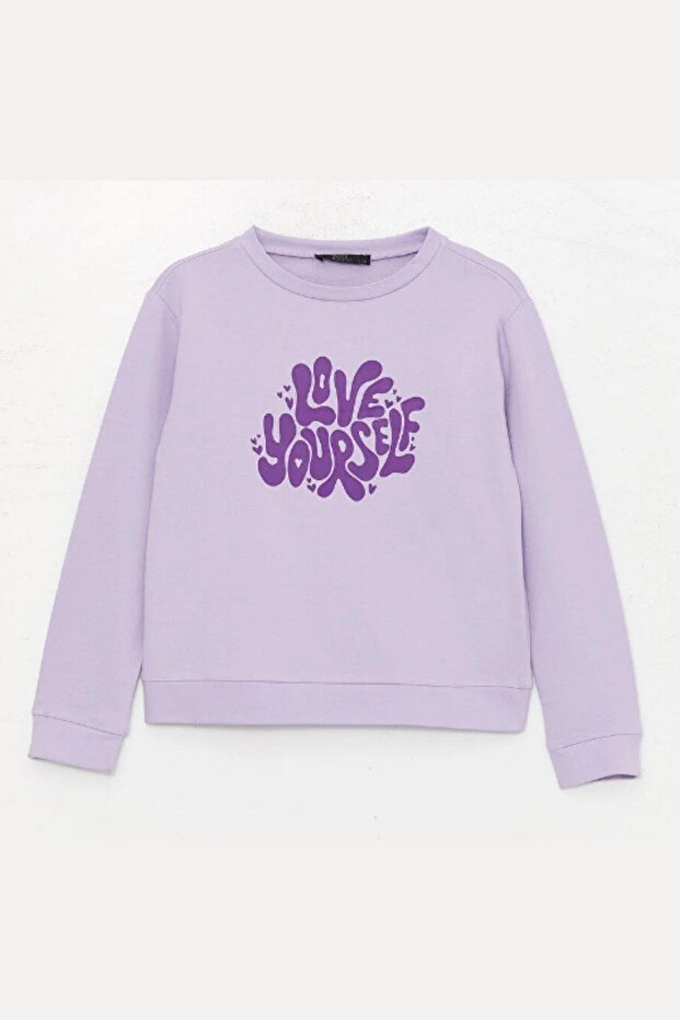 Girl's Sweatshirt Printed Purple- Serena