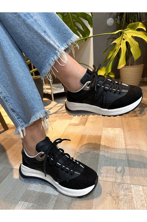 Gemma Paraşüt kumaş Yüksek taban Kadın Sneaker - 1