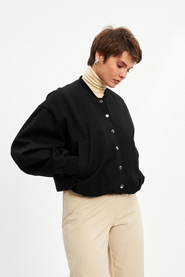 سترة سوداء مبطنة بومبر - 4