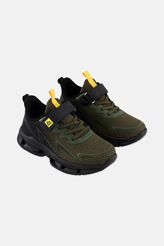 Kids Boy Velcro Closure Outdoor Shoes, Olive