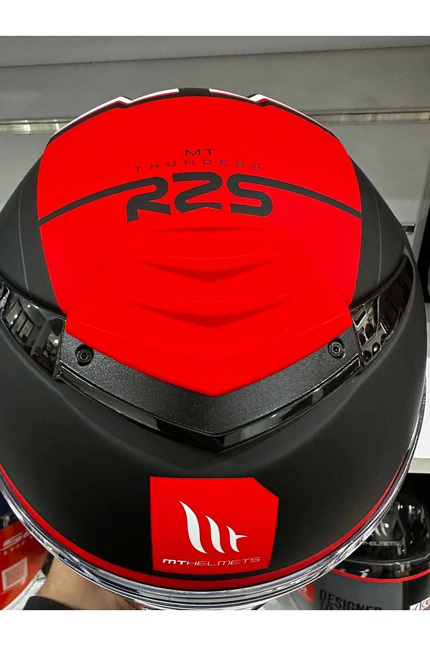 KASK MT THUNDER 4 SV R25 B5 MAT SİYAH/KIRMIZI - 4