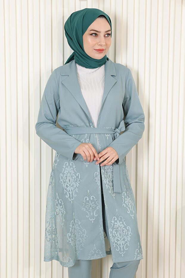 بدلة دانتيل نعناع 9331 - 2