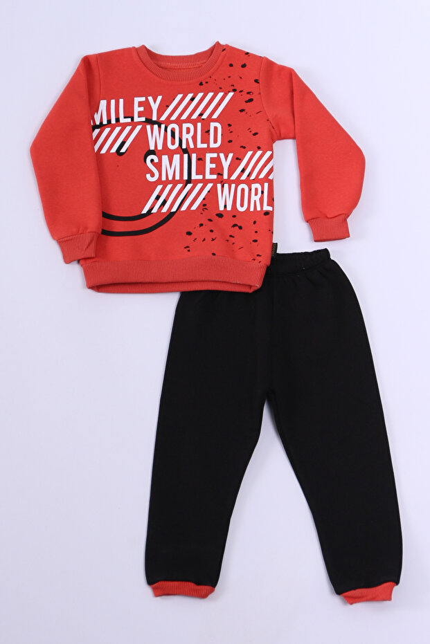 طقم بدلة رياضية للأولاد 3 خيوط - طباعة شخصية E7 - 1