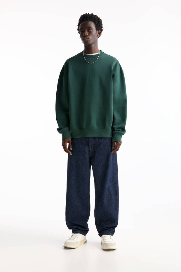 Bisiklet Yaka Basic Sweatshirt - 2