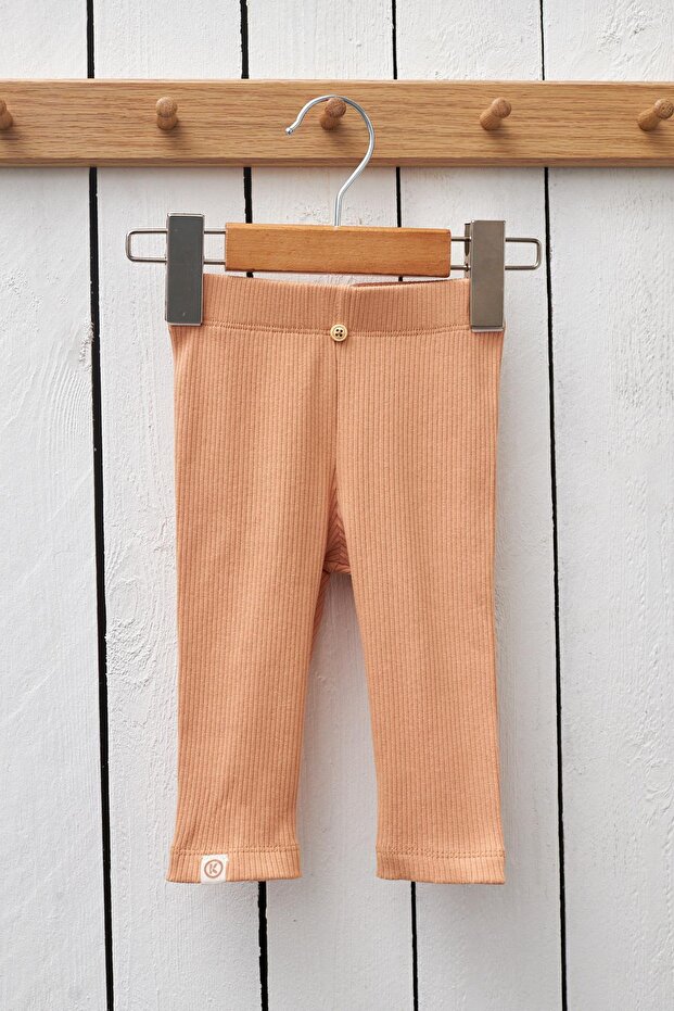 Fitilli Basıc Çocuk Tayt Pudra - 1