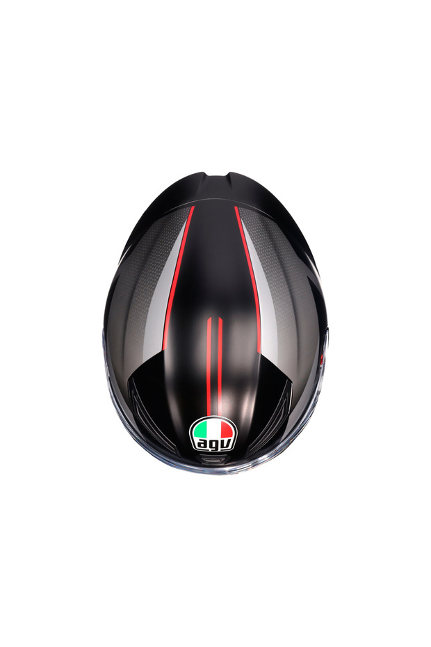 K1 S Lap Matt Black Grey Red Kapalı Kask - 7