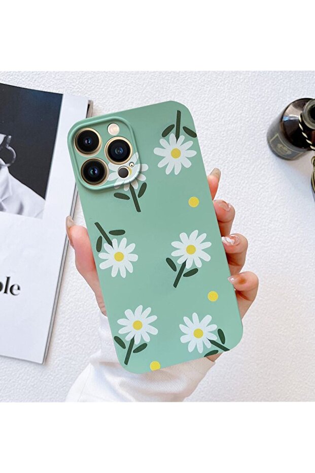 iPhone 13 Pro Max Compatible Camera Protected Launch Daisy Pattern Launch Case - 3