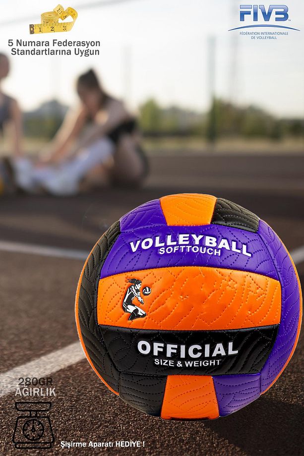 1.Kalite Yumuşak Yüzey Dikişli Soft Touch Voleybol Topu İç ve Dış Mekan 5no Çift Astar Eğitici Top - 1