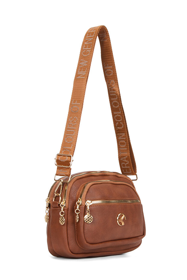 Women's Cross Strap Daily Tan Shoulder Bag
