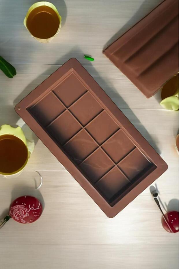 Dubai Chocolate Mold Large Silicone 10 Consecutive Rectangular Chocolate Mold