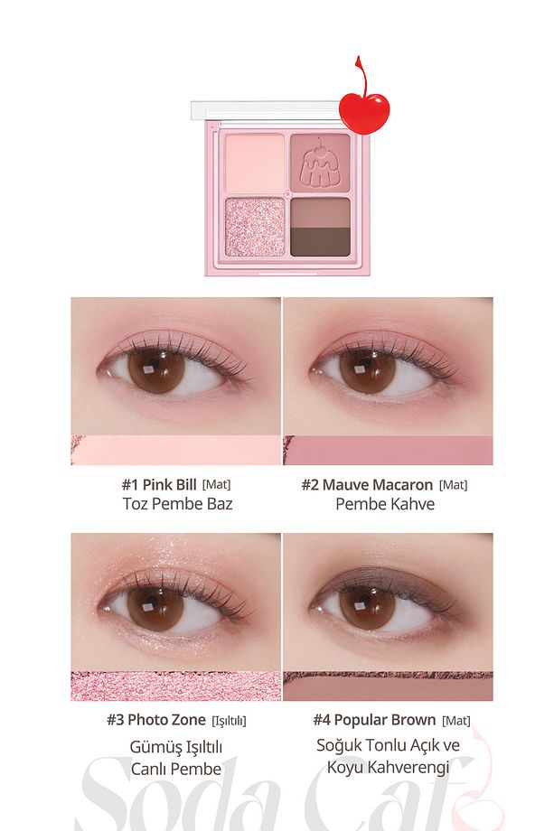 5 Renkli Mini Far Paleti PERIPERA Ink Pocket Shadow Palette (06 Signature is Mute) (Soda Cafe) - 3
