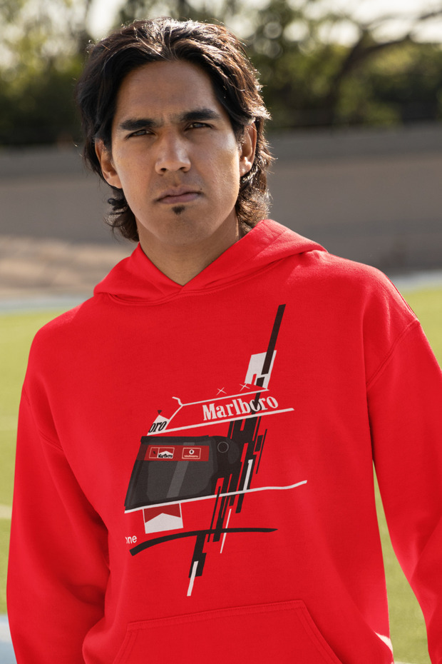 Schumacher Printed Cotton Long Sleeved 3-Yarn Hooded Sweatshirt