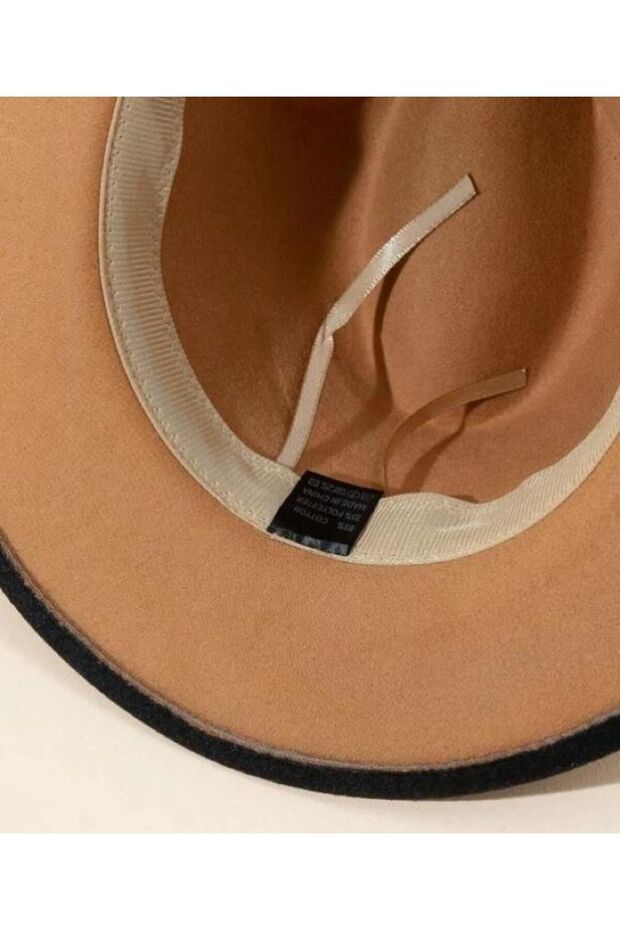 قبعة فيدورا متدرجة باللون الأسود الجملي - 4