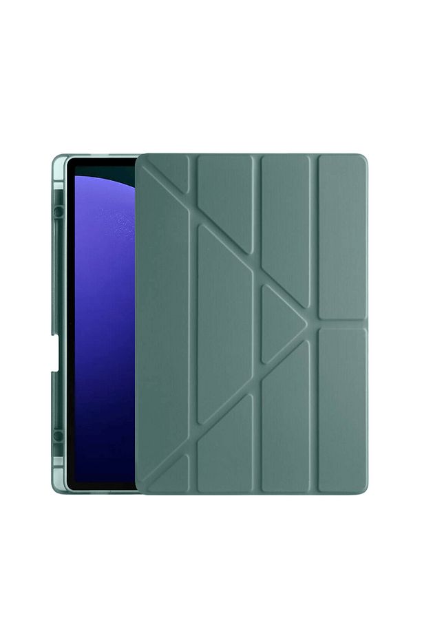 Galaxy Tab S10 Plus Uyumlu 12,4 Inç Akıllı Kalem Bölmeli Standlı Tri Folding Smart Kılıf - 2