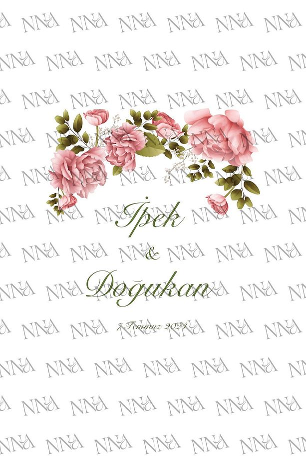 50 Adet Tek Yön Kişiye Özel Isim Baskılı Hediyelik Kağıt Çanta/poşet 18x8x24 Cm (BT04-50) - 5