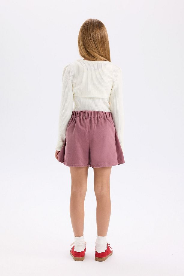 Kız Çocuk Pileli Gabardin Şort Etek D6042A824WN - 6