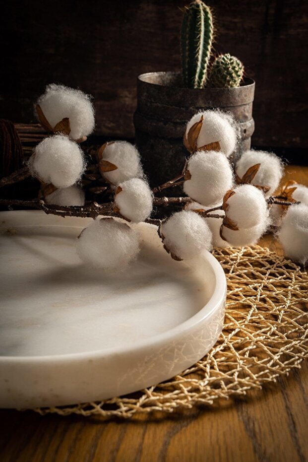 صينية تقديم من الرخام الأبيض - 2